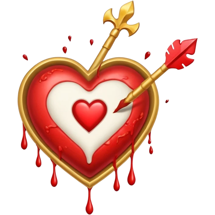 Heart shot by arrow, flour de lis emoji