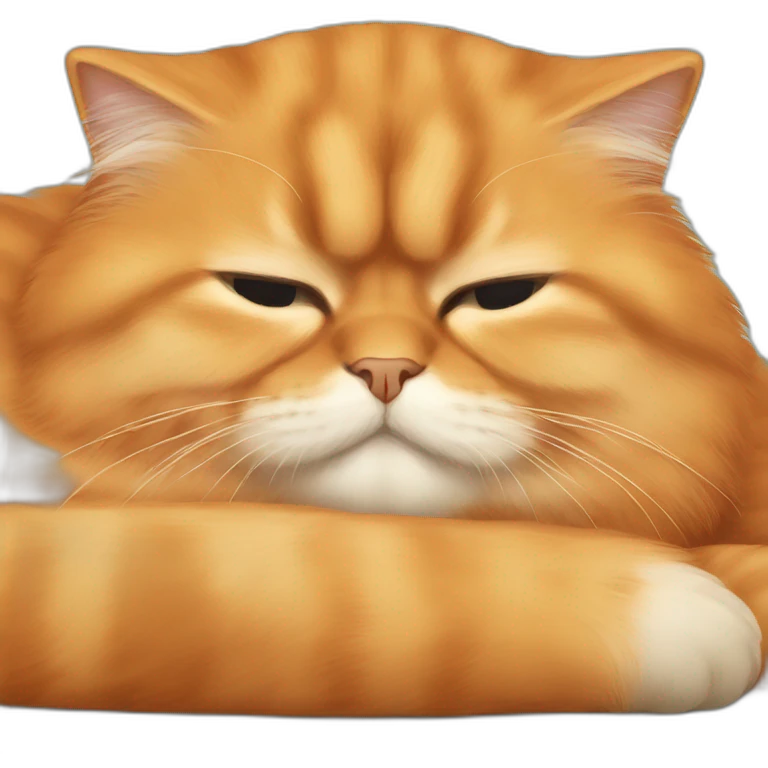 Orange persian cat sleeping emoji