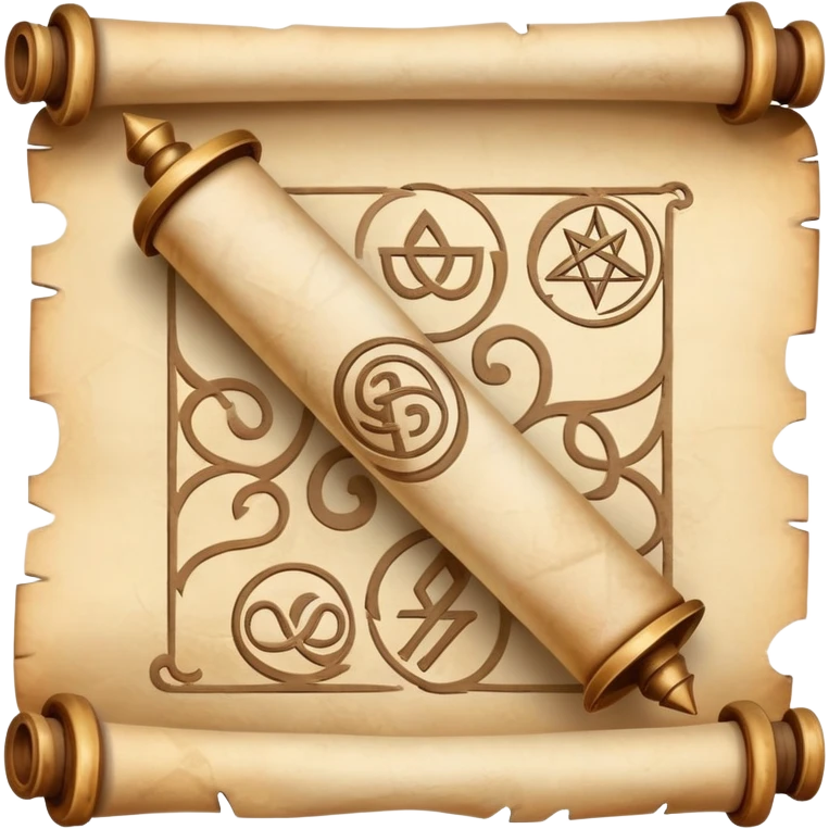 mystical scroll with ancient symbols emoji