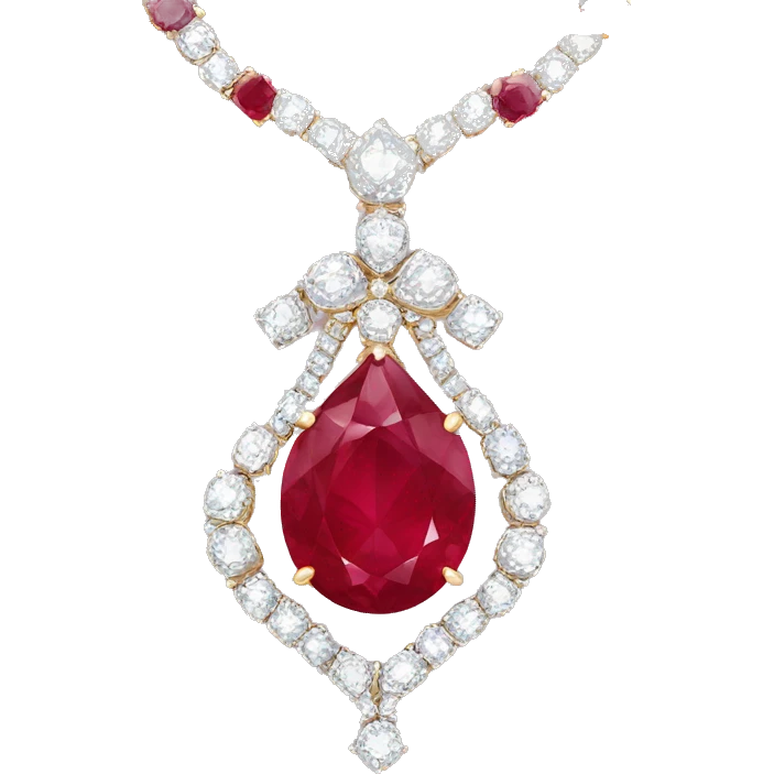 Full Diamond ruby necklace  emoji