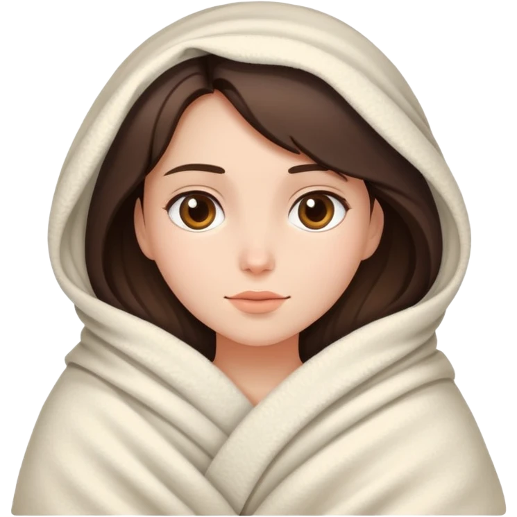 Brunette girl in a blanket emoji