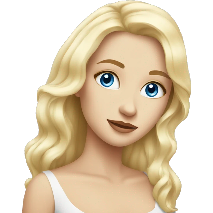 blonde beautiful russian girl with blue eyes  emoji