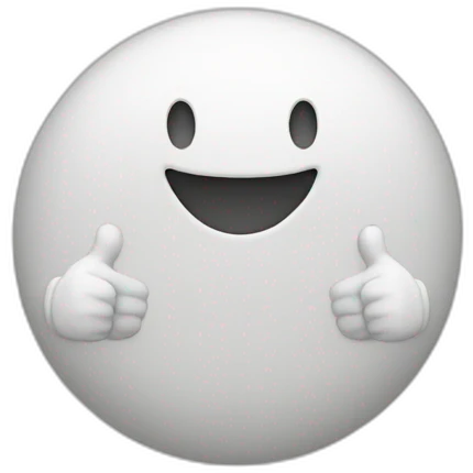 a blob is smiling with both hands thumbs up emoji