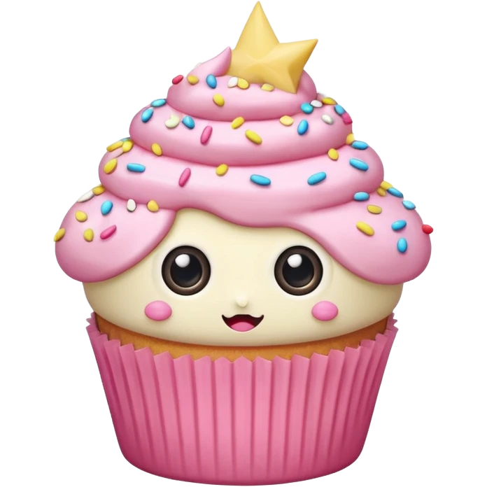 cupcake love cute with big toon eyes emoji
