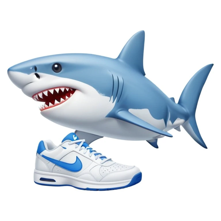 Shark whit tennis Nike blue  emoji