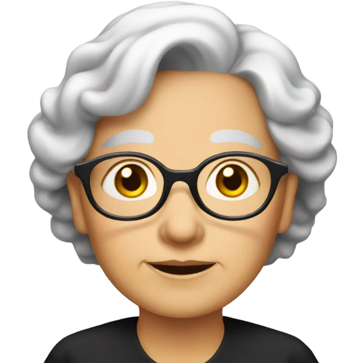 Old lady with black dress emoji