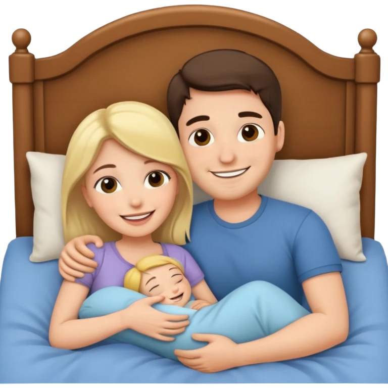 A couple cuddling in bed emoji