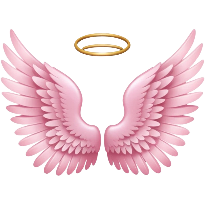 Tiny mini soft pink angel wings emoji