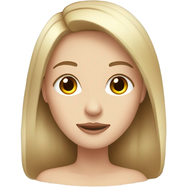 Pale women with brown and blonde hair and brown eyes emoji