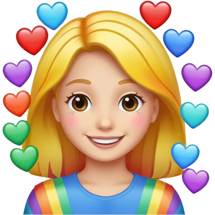 🥰 with rainbow hearts emoji