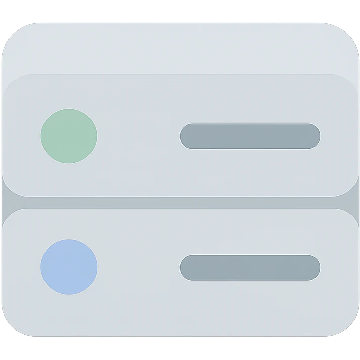 simple server icon, flat color style, minimal design emoji
