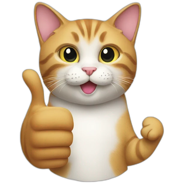 Cat whith one thumb up emoji