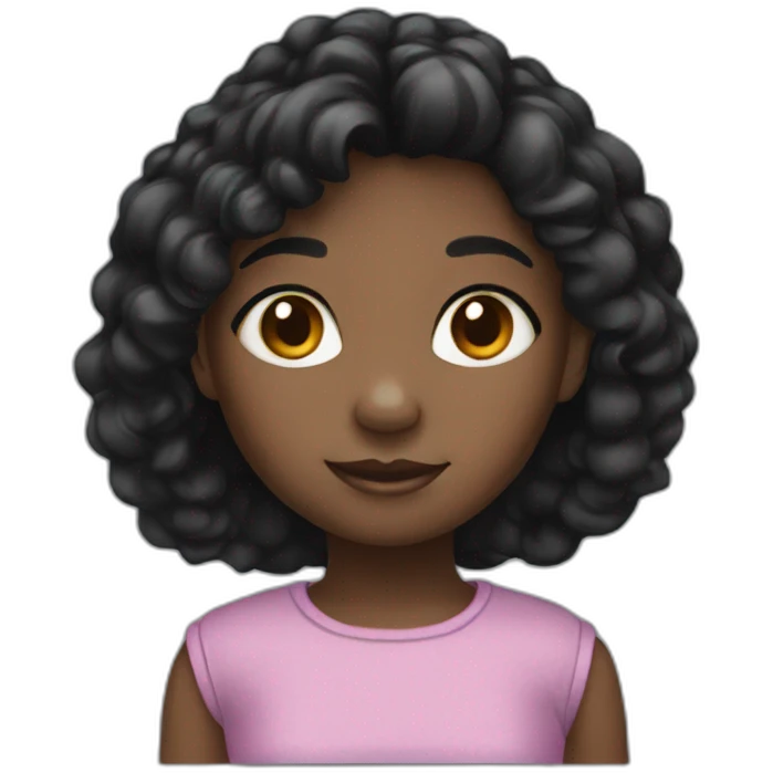 Black hair little girl emoji