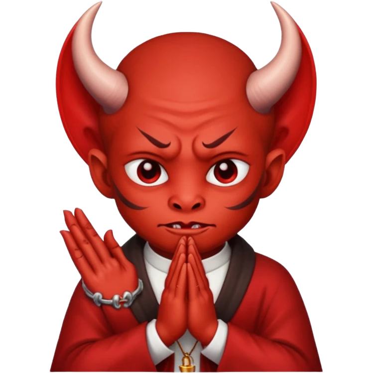 Devil praying with Guntur emoji