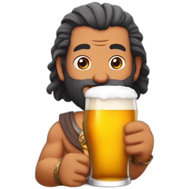 Bahubali drinking beer  emoji
