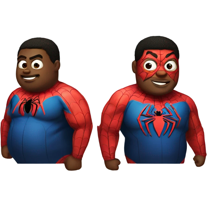 Fat  and black spider - man emoji