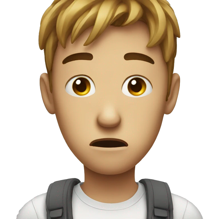 worried face looking sideways emoji