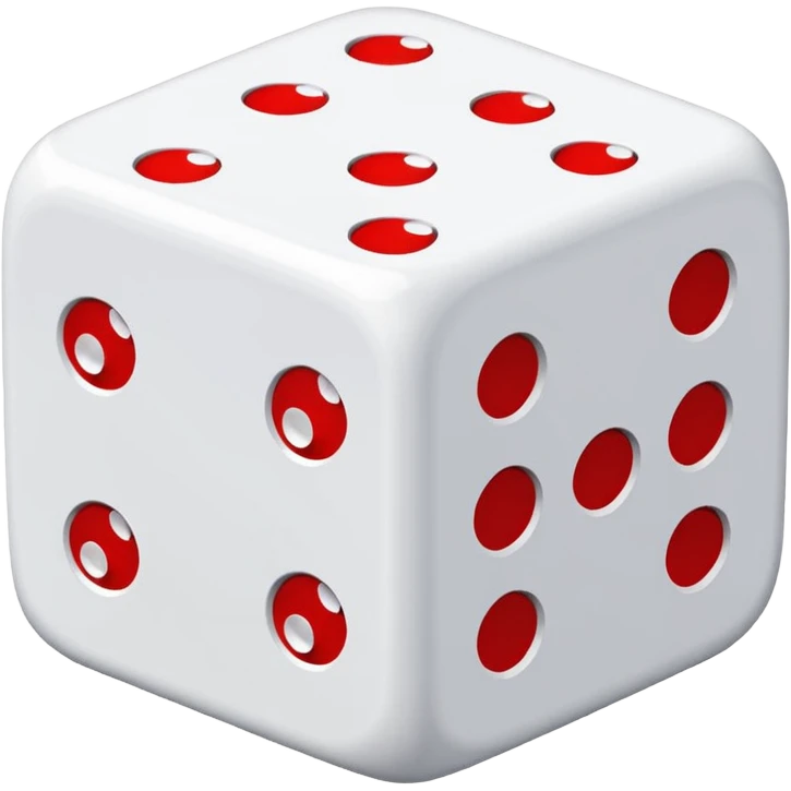 two dices in with red details emoji