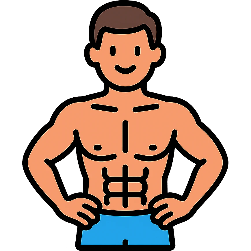 fit man, color outline icon style emoji