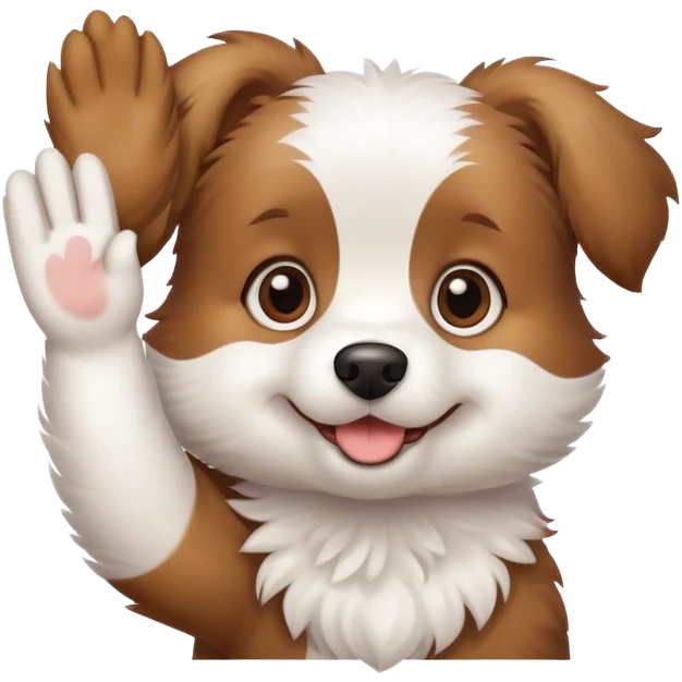Cute dog waving emoji