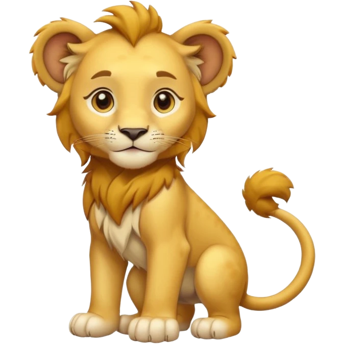in lion family, only Kid boy., full body, single tail emoji