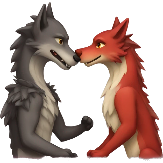 dragon and wolf love emoji