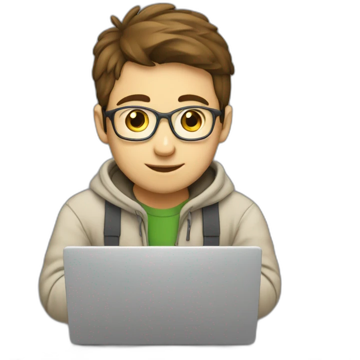 Cute programmer on his laptop emoji