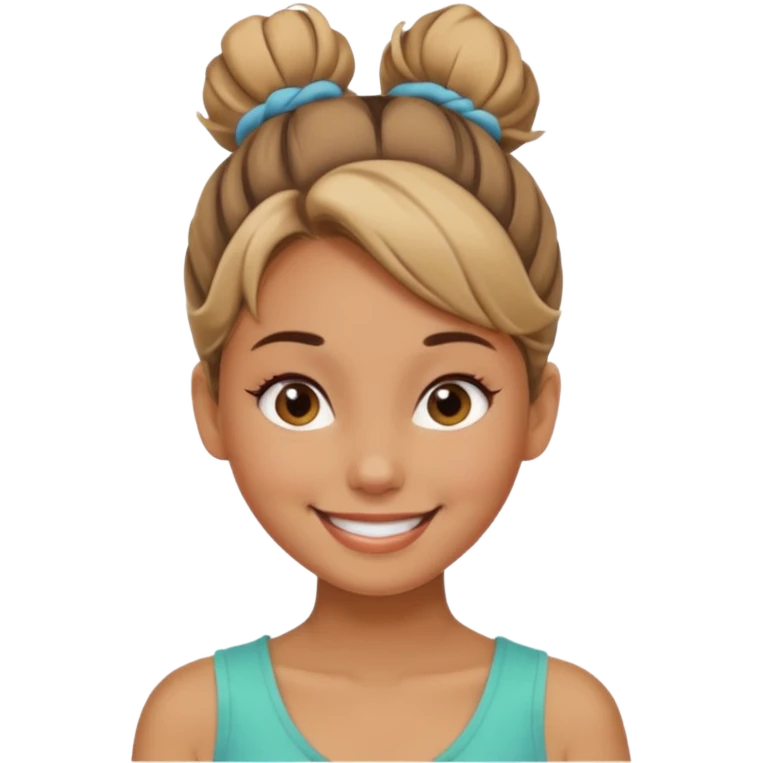 Messy top bun girl emoji