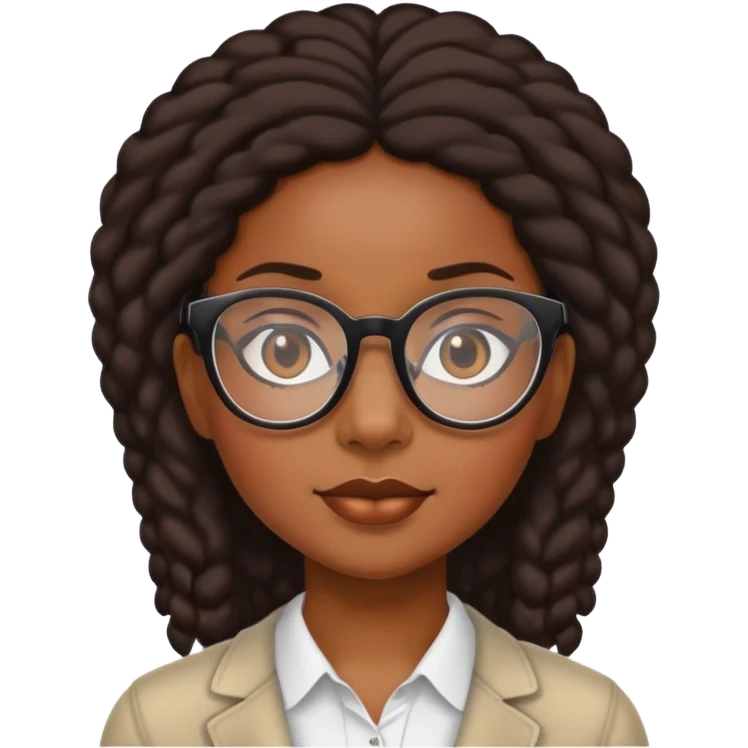 Black girl with glasses  emoji