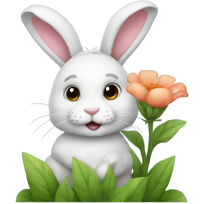Bunny with a flower emoji
