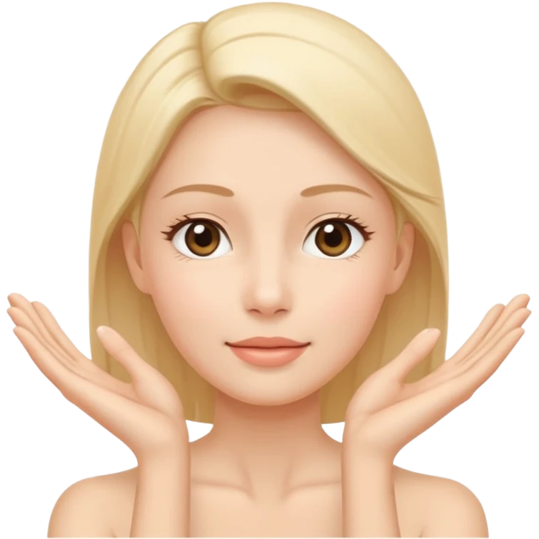 Minimal emoji of a hand lifting facial skin upward, clear skin-tightening gesture, gentle upward motion, natural wellness style, simple and readable icon, no beauty or cosmetic clinic references emoji