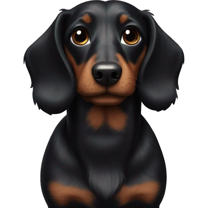 Fluffy black wiener dog emoji