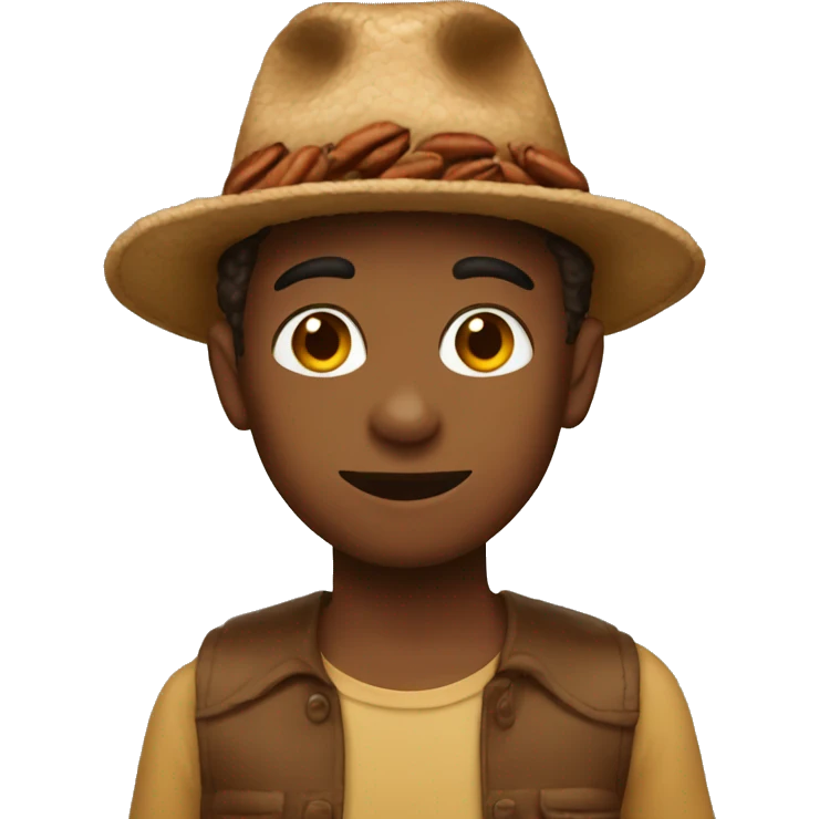 Boy with pecan hat  emoji