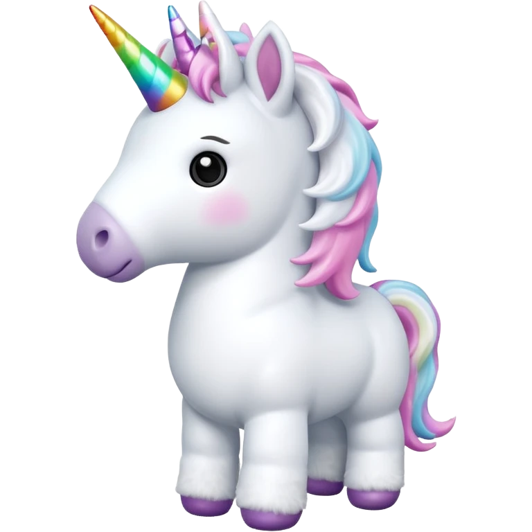 white unicorn toy facing towards camera full body emoji