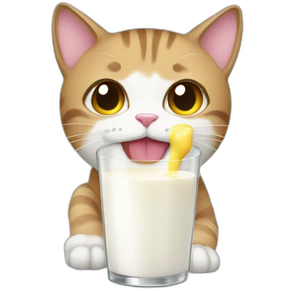 CAT drinks milk emoji