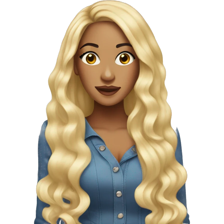 Natalie Nunn with long blonde hair emoji