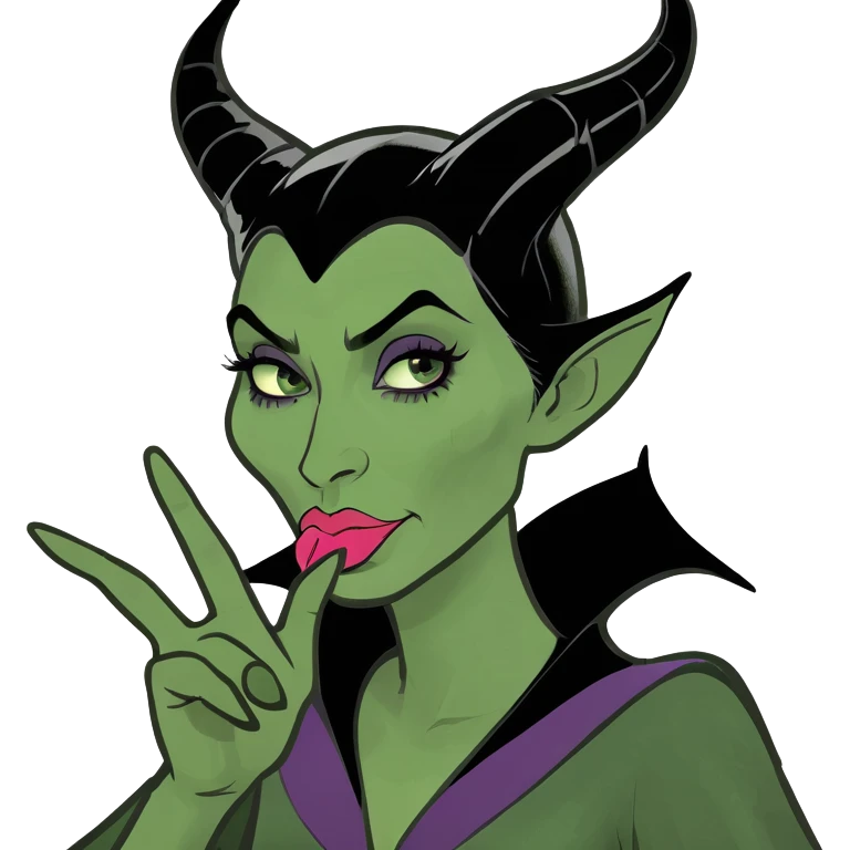 Blowing a kiss from maleficent emoji
