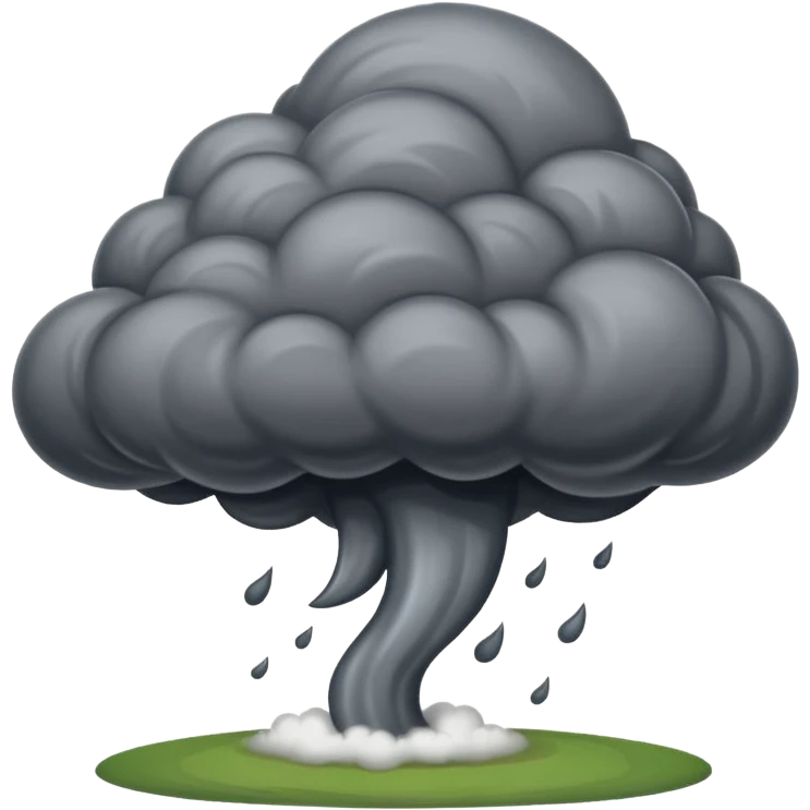 A thick dark funnel cloud sweeping across open plains. emoji