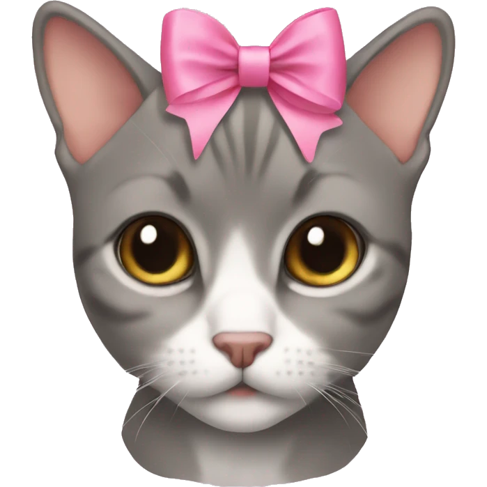 British short hair with a pink bow  emoji