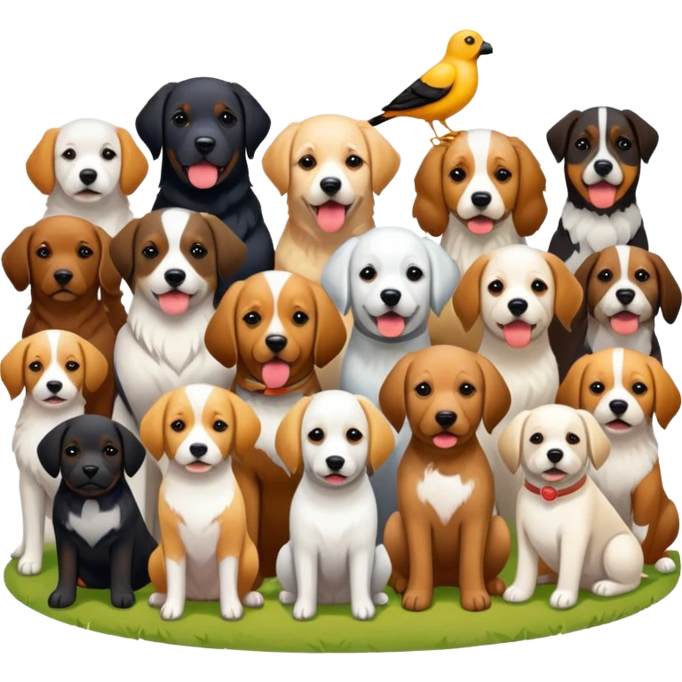 Birds with dogs  emoji