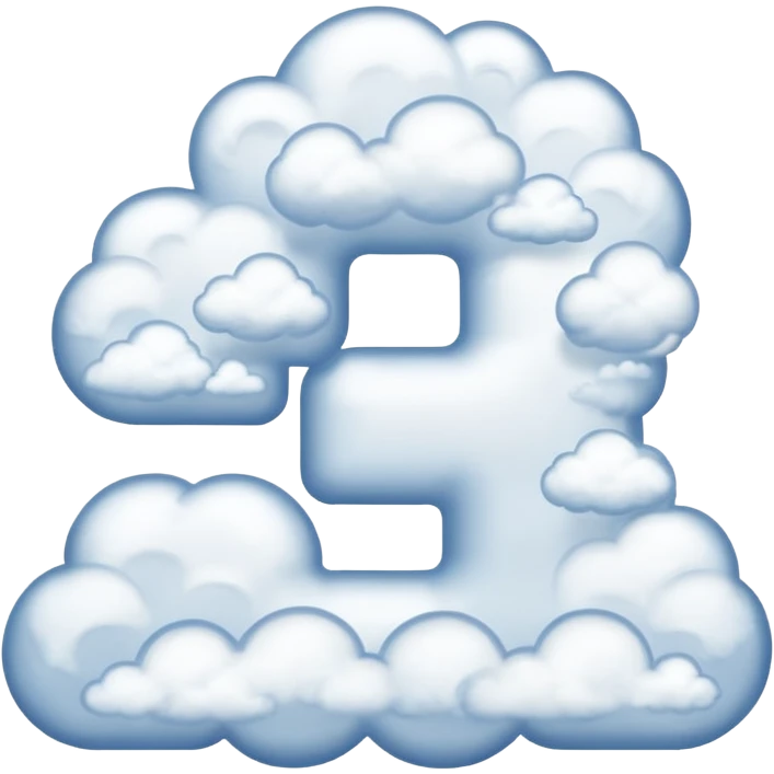 The number is 1 a made from clouds emoji