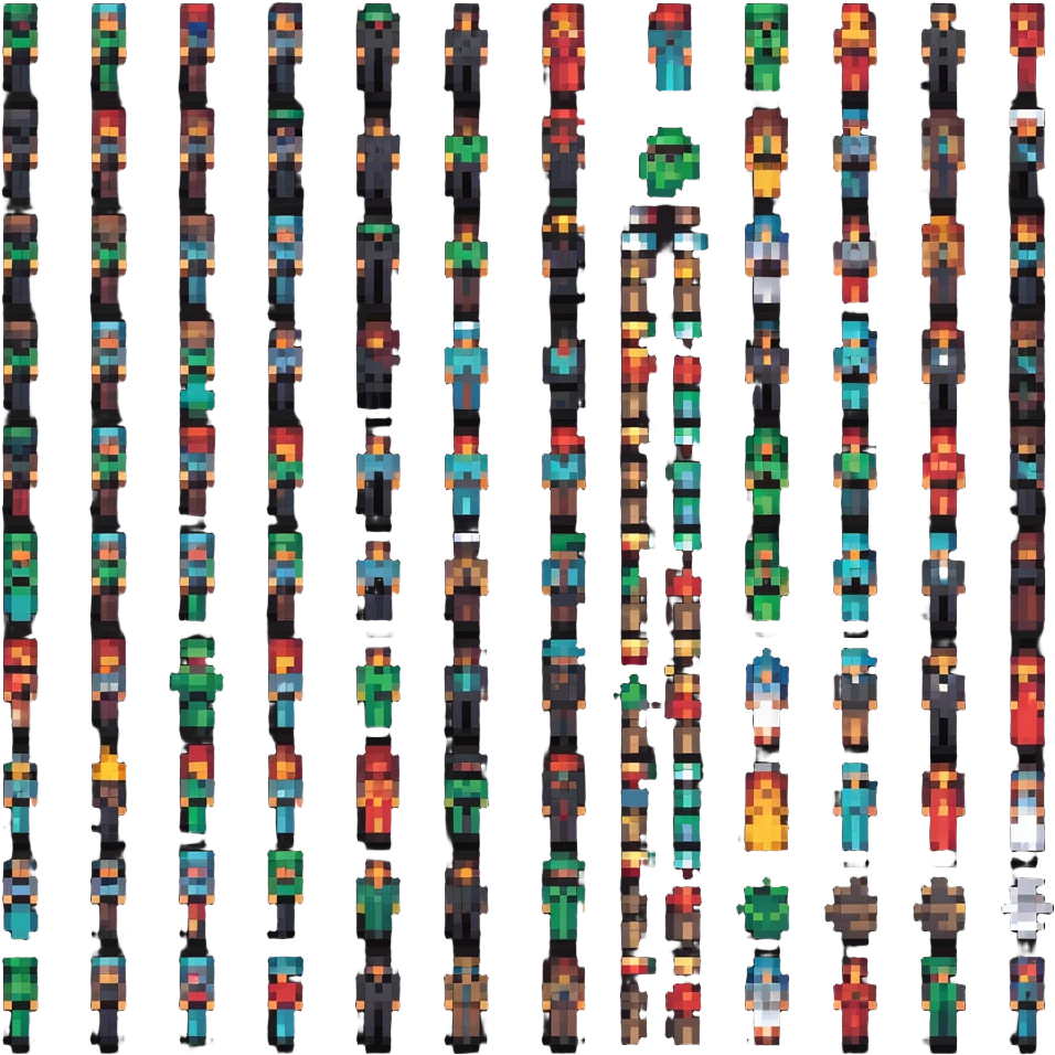 stylish professional pixel art male and female icons with modern fashion emoji