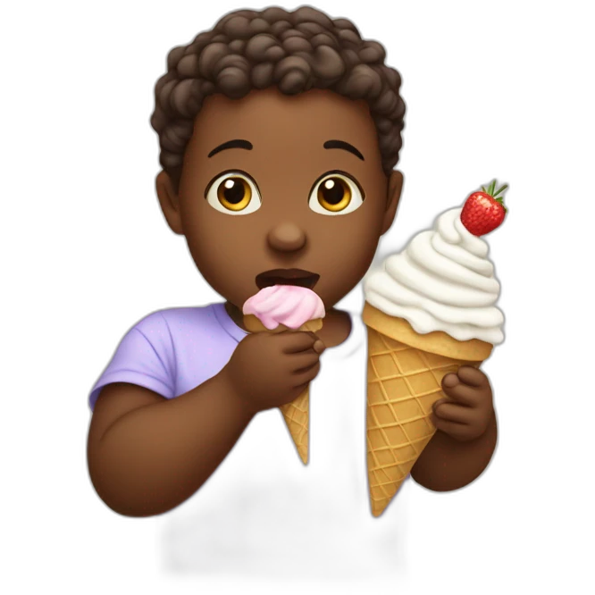 baby eating ice cream emoji