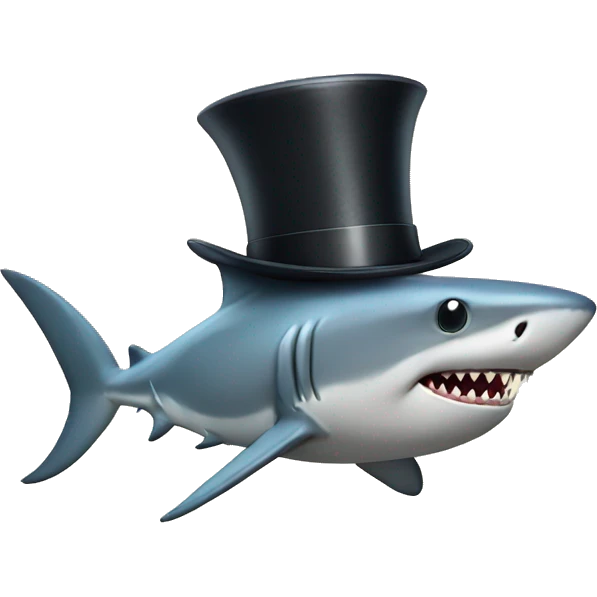 shark with a tophat emoji