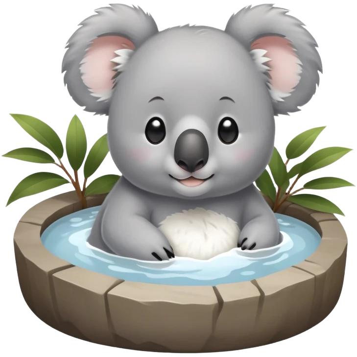 Koala in onsen emoji