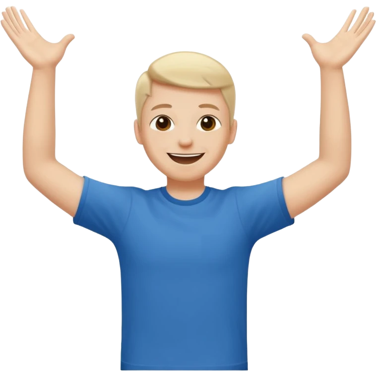 person raising both arms spread apart emoji