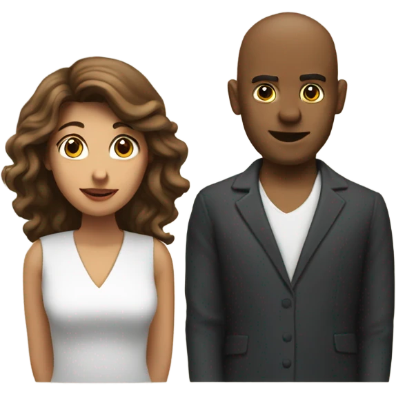 A lady pressing a block button infront of a guy  emoji