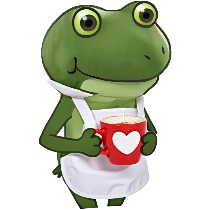 Combine coffee and a heart emoji