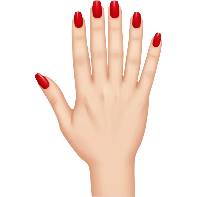 A woman's hand with red nail polish emoji