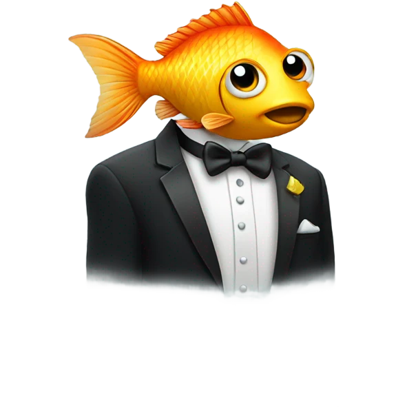 A fish in a tuxedo emoji